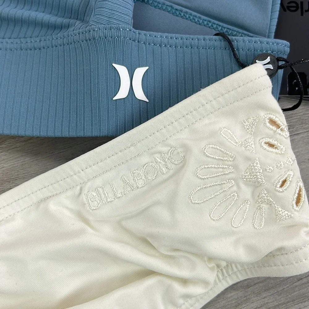☀️BILLABONG☀️HURLEY☀️RIB EMB BAND SURF EMBROIDERY BIKINI SET